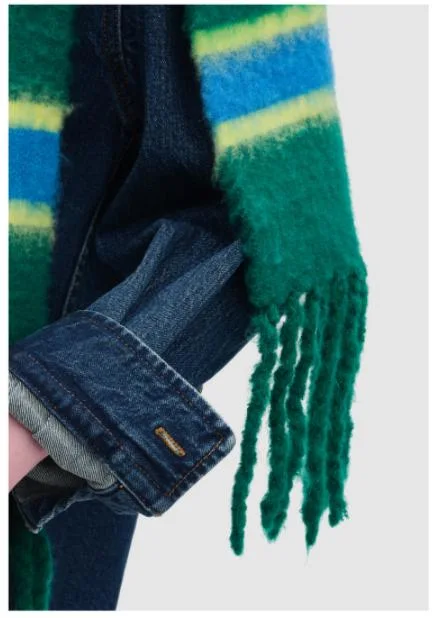 Coloured Striped Scarf Tassels Winter Autumn Fashion Colorful Collocation Winter Warm Scarf