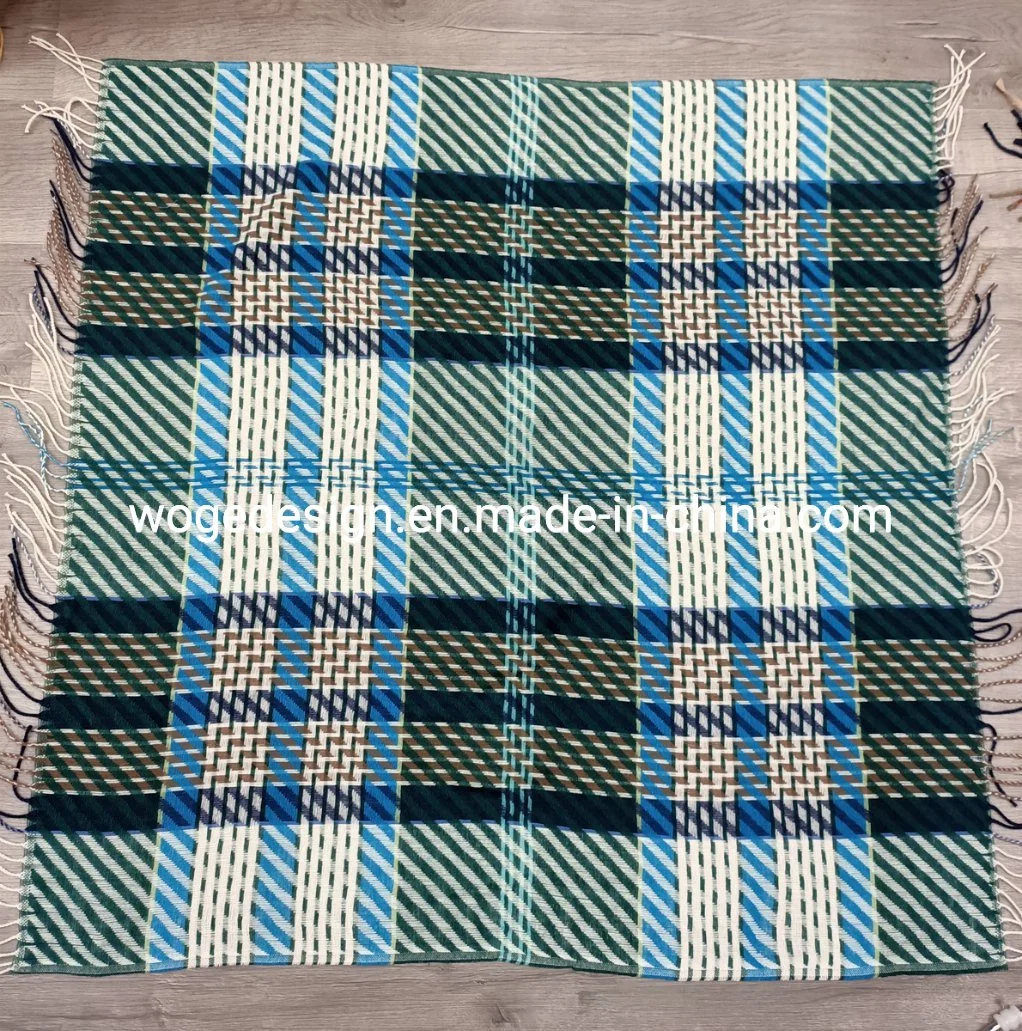 Factory Bulk Buy Woman Fall Warm Scarf Big Tartan Scarves Wrap