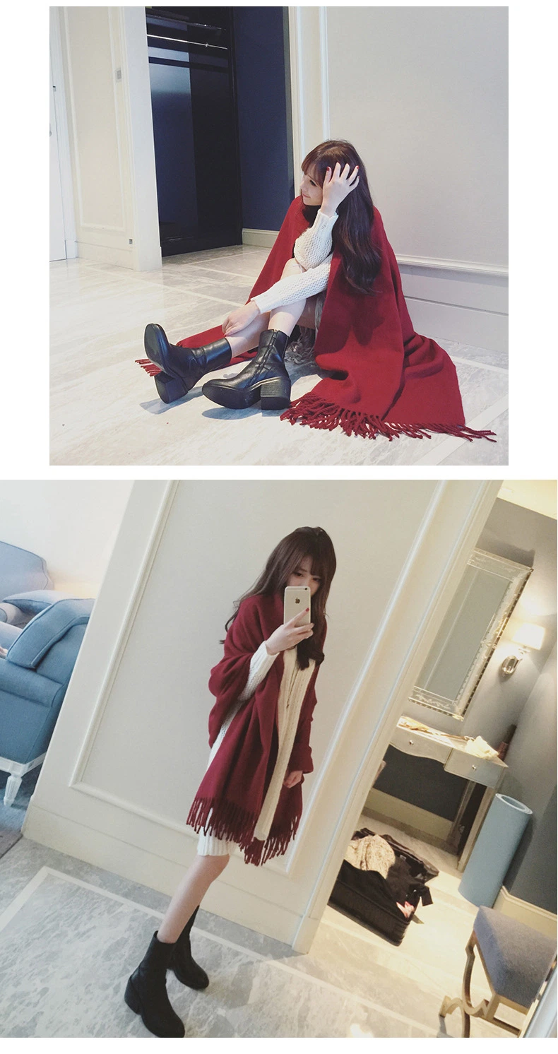 Winter Warm Thick High Quality Fake Cashmere Wool Fashion Wholesale Custom Lady Woman Pashmina Shawl Scarf