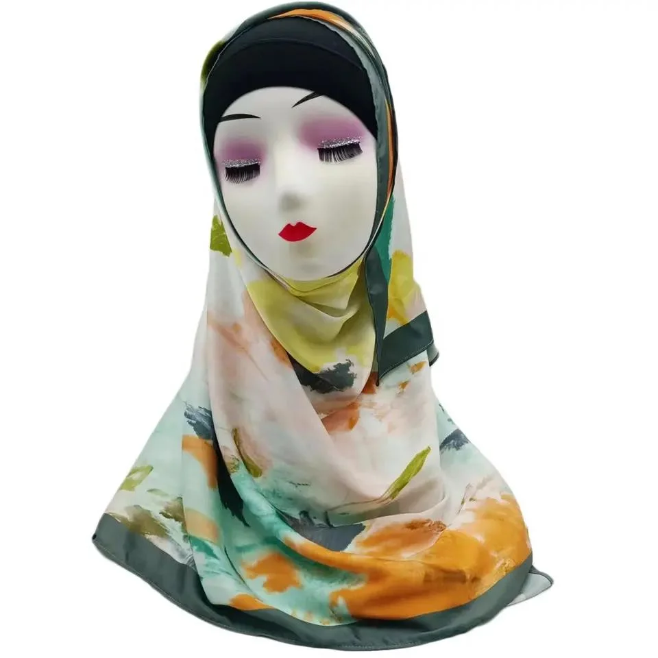 Malaysia Women Muslim Turban Long Size Shawl Digital Printed Floral Hijab Scarf