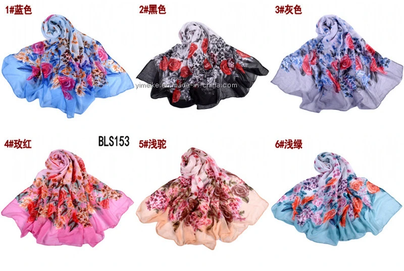 Ladies Fashion Voile Scarf Multi Printed Designs