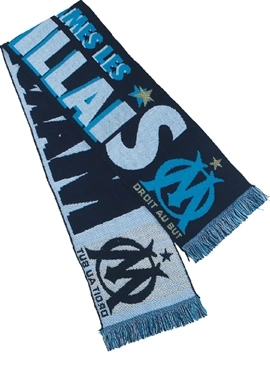 Fashion Knitted Football Fans Printing Silk Long Scarves with Embroidery Satin Polyester