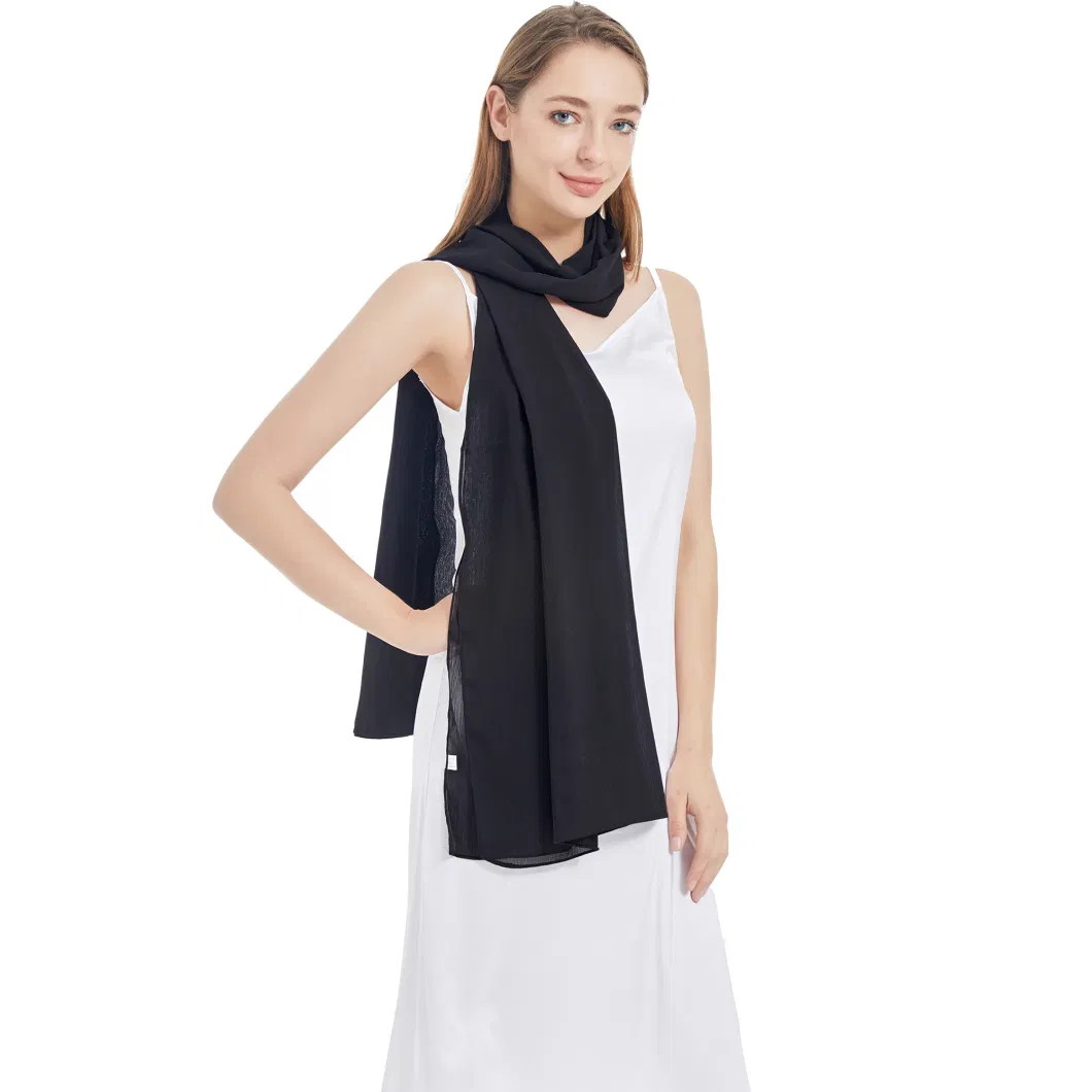 Trendy Ladies Black Chiffon Shawls and Wraps for Evening Party