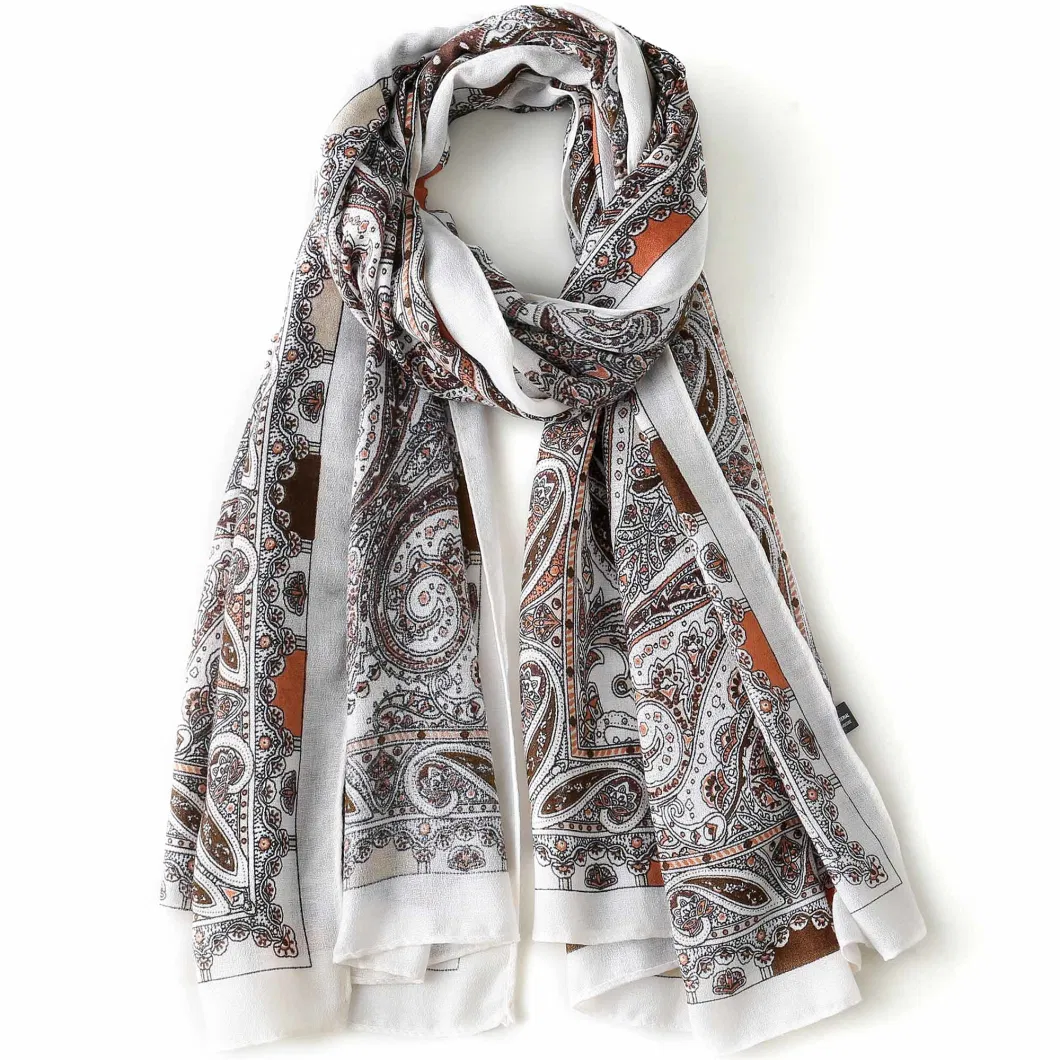 Spring Super Soft Paisley Floral Elegant Women Wraps Scarfs