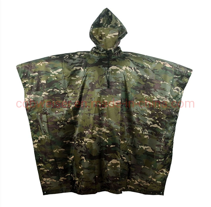 Factory Outdoor Mountaineering Adult One-Piece Cape Raincoat Camouflage Poncho Wholesale