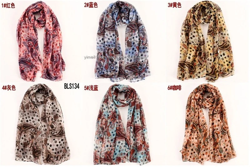 Ladies Fashion Voile Scarf Multi Printed Designs