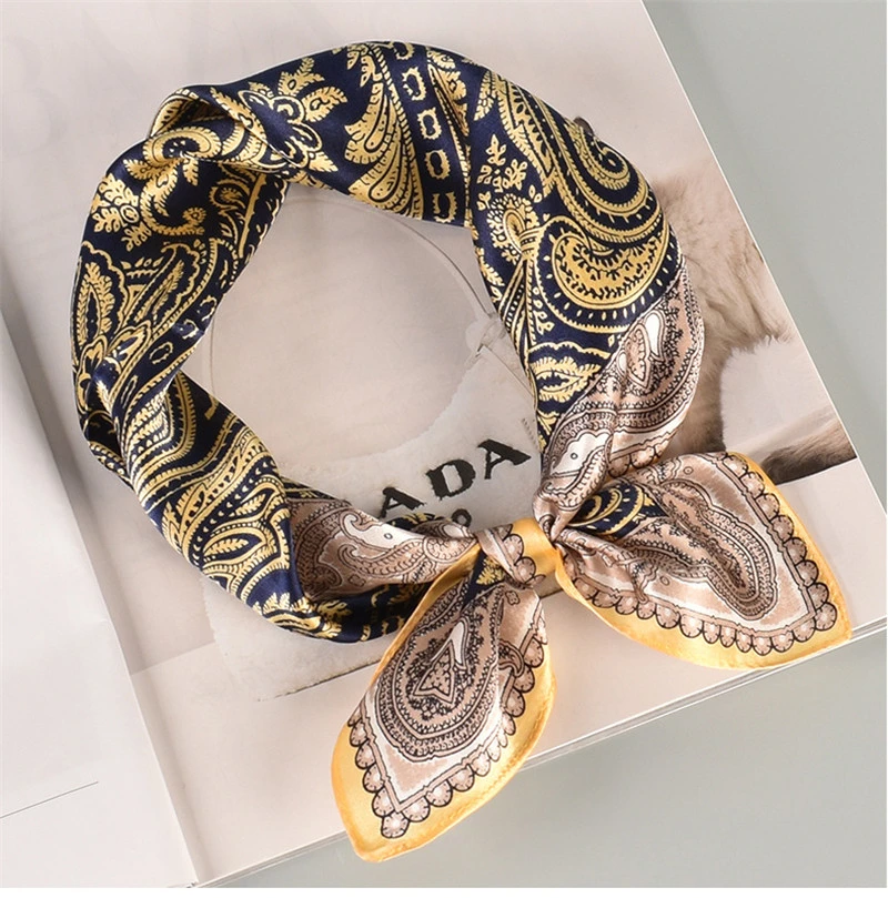 Fashion Retro National Print Short Spring Silk Womens Scarf