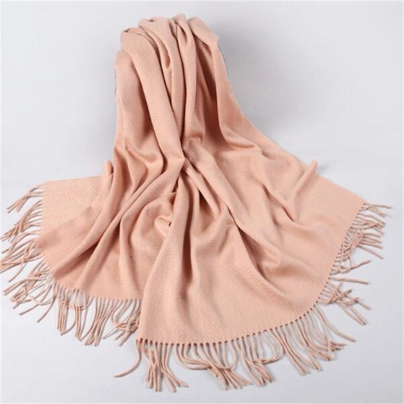 Custom Wool Cashmere Scarf Shawl Pashmina with Tassels Wrap