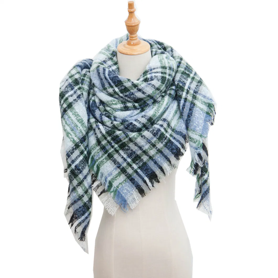 Plaid Blanket Shawl Women Big Oversized Long Scarves