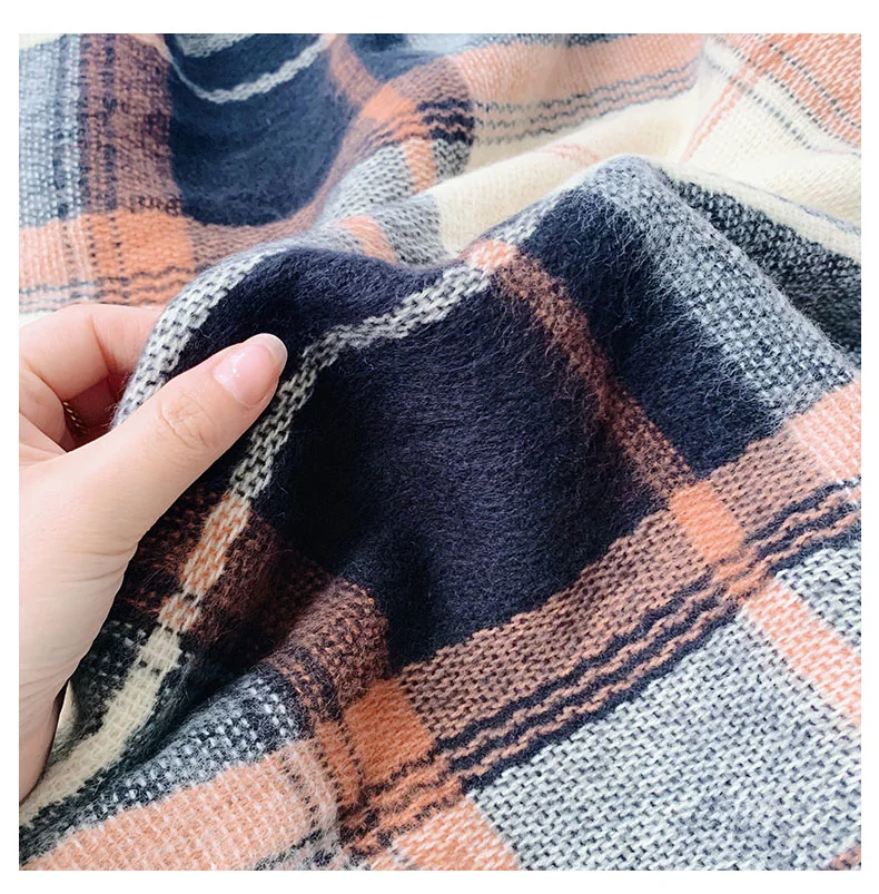 Girls Hot Item Designer Fashion Comfortable Soft Woven Scarves Ladies Shawl All Match Women&prime;s Nice Plaid Tartan Grid Scarf for Student