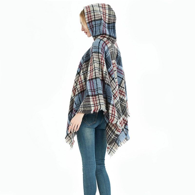 High Quality Hooded Shawl Wrap Poncho for Women