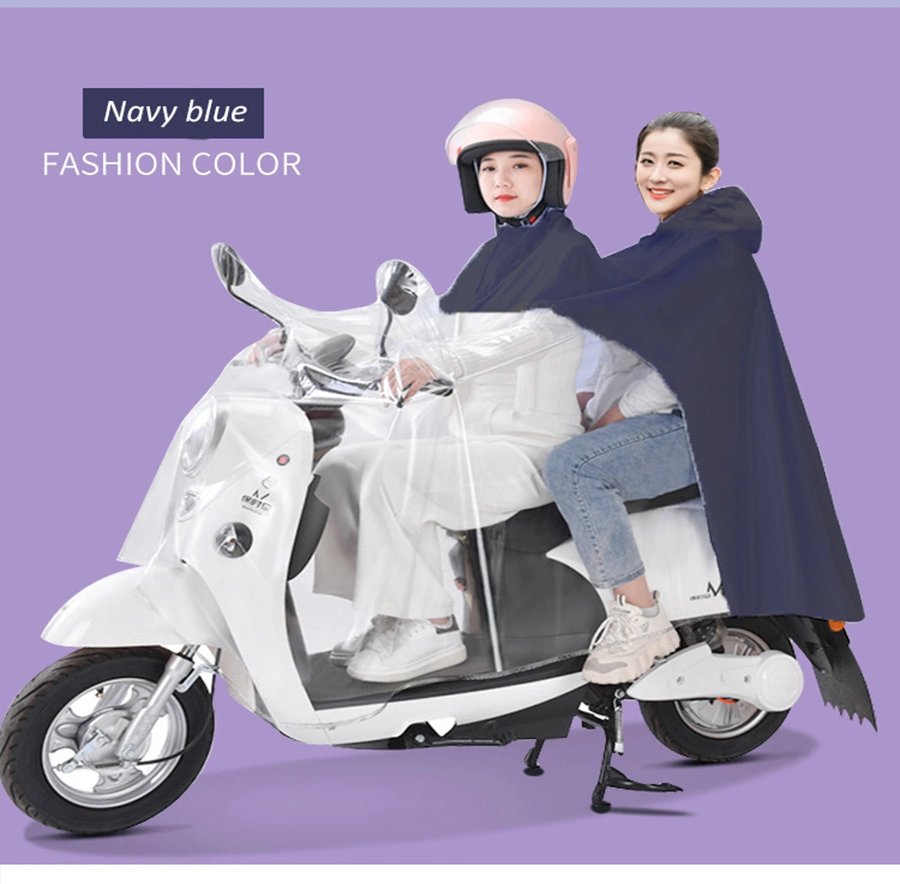 Outdoor Customizable PU/PVC/Oxford Men Women Double Person Scooter Rain Poncho Cape Jacket Raincoat Rainwear for Motorcycle electric Bike Riders