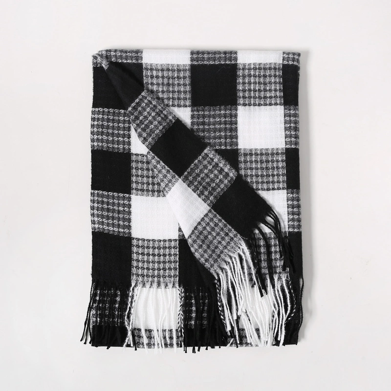 Wholesale Tartan Checked Long Scarf with Tassel for Ladies