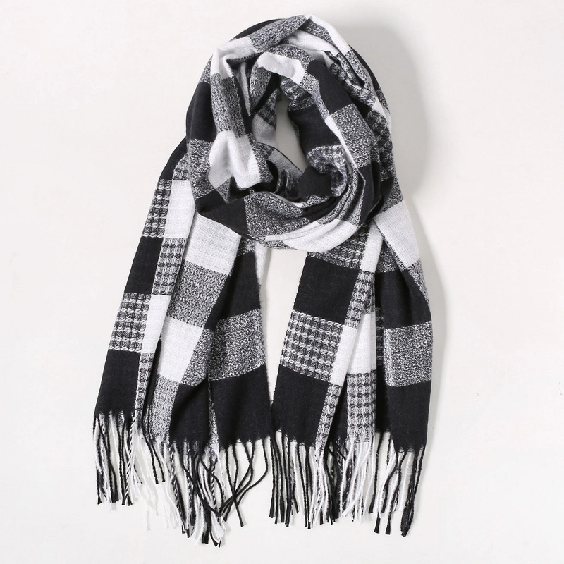 Wholesale Tartan Checked Long Scarf with Tassel for Ladies