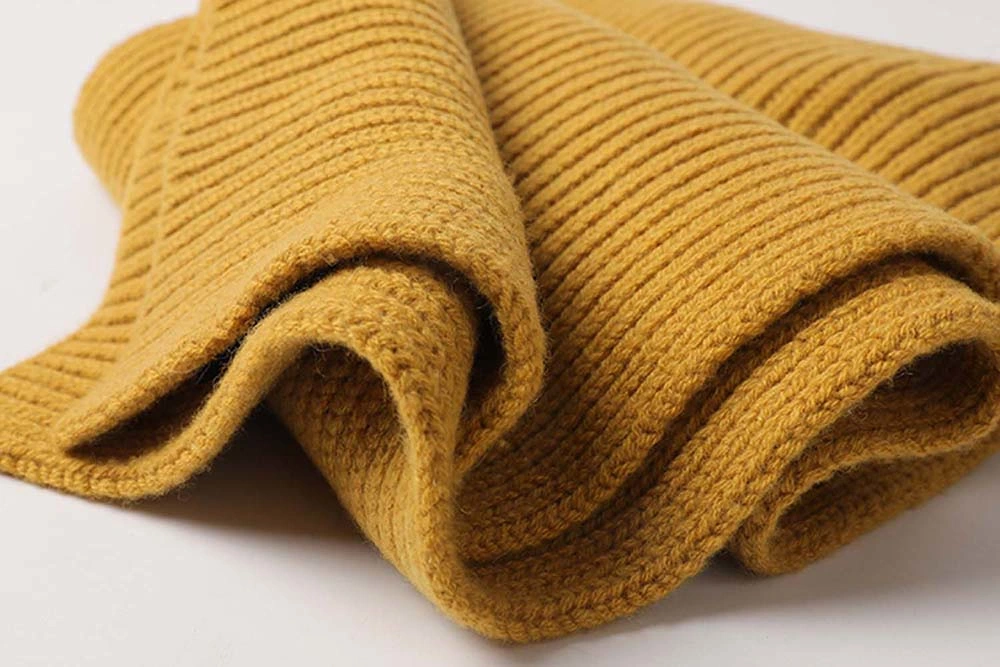 Factory Bright-Colored Winter Warm Knitted Wool Scarf for Men &amp; Women