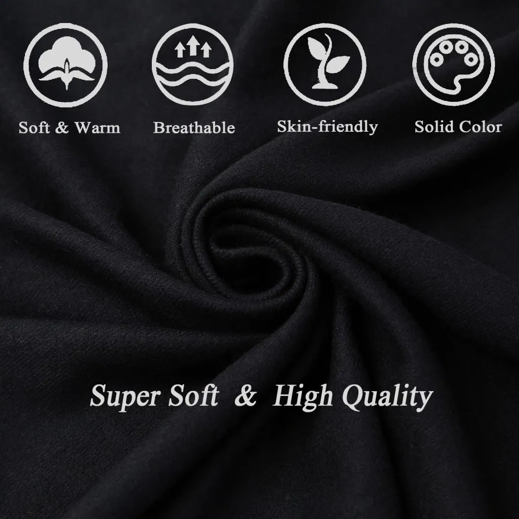 All Season Ladies Medium Thickness Black Pashmina Wool Shawls and Cape Wraps