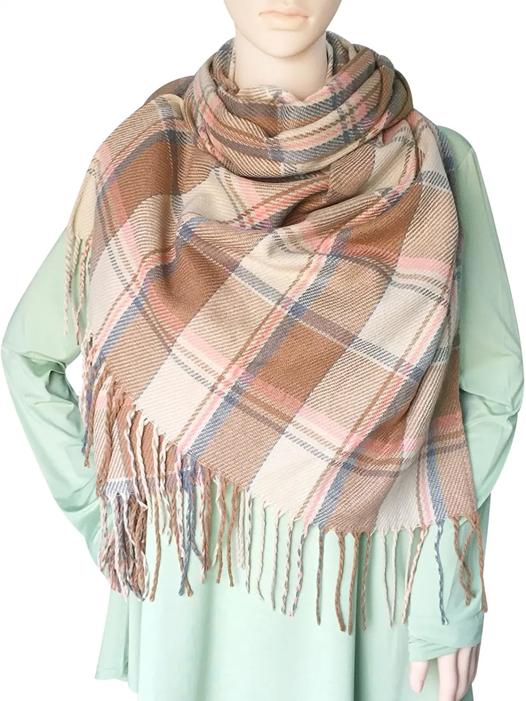 Wholesale New Fashion European Classic Plaid Scarf Female Autumn and Winter Thick Shawl Cashmere Scarf