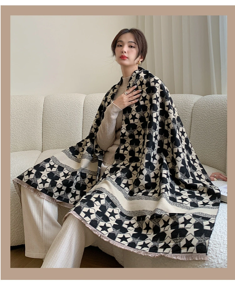 Wool Scarf Female Winter Korean Version of Wild Mother Cashmere Shawl