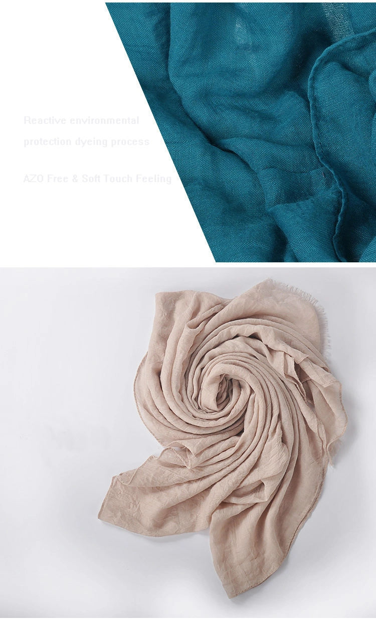 Viscose Pashmina Wholesale Fashion Cotton Women Large Size Solid Color Women Voile Scarves