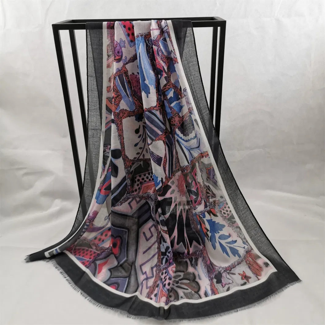 Wholesale New Print Pattern Women Long Fashion Satin Silk Scarf