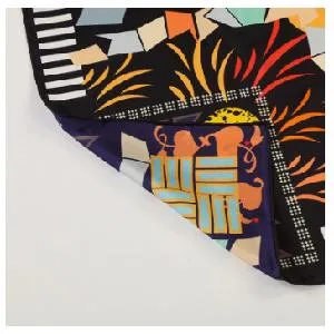 Soft Leaf Printed Spring Colorful Long Lady Silk Scarf