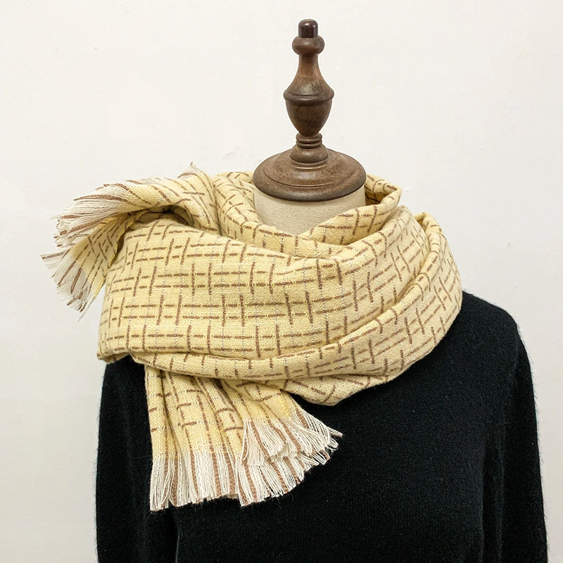 Classic Scarf Women, Super Soft Womens Mens Classic Cashmere Feel Wrap Scarf Plaid Scarves Check Tassel Scarves