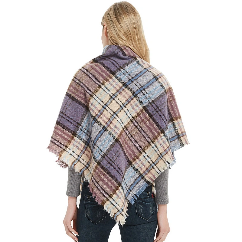 Oversized Winter Women&rsquor; S Triangle Scarf with Fringe