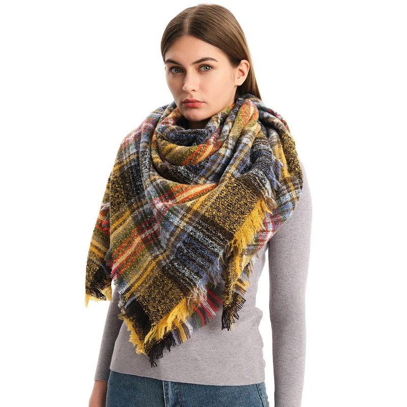 Wholesale Trendy Checked Square Scarf for Women