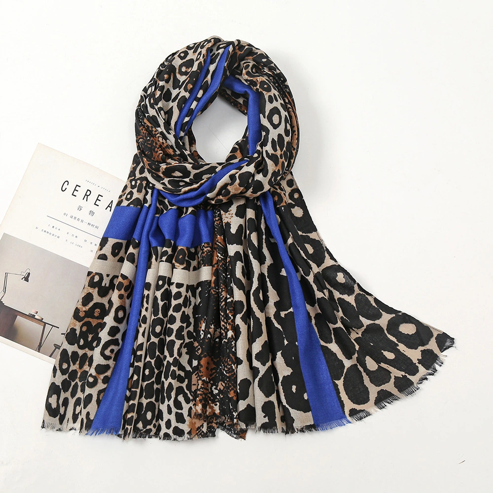 Women Fashion Leopard Custom Design Spring Summer Lady F Long Silk Scarf