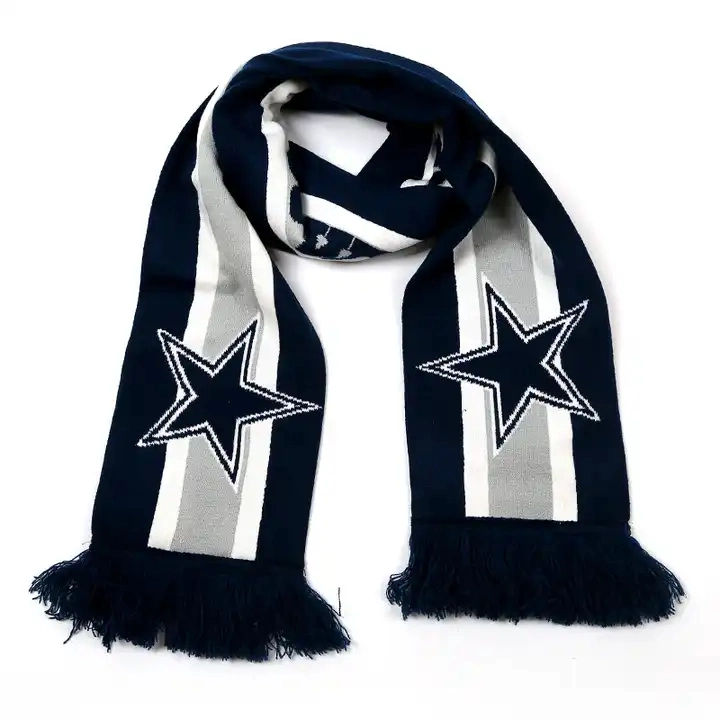 Premium Custom Made Scarf Football Scarf Knitted for Football Clubs Adult Jacquard Long Plain Dyed Scarves