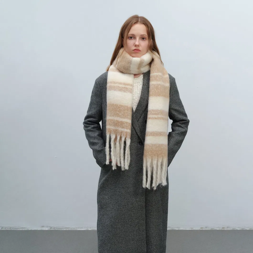 Merade Wind Europe and The United States Across The Border 2023 New Models with Warmth Thickened Tassel Plaid Imitation Cashmere Scarf Female Fall and Winter