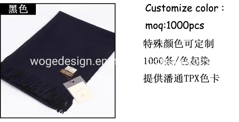 Fashion Wholesale Hot Sold High Quality Long Twill Solid Unisex Lady Shawl Viscose Polyester Winter Cashmere Scarf