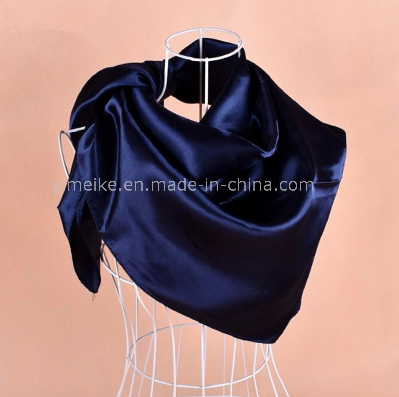 Hot Sale Pure Color Soft Silk Women Kerchief Scarf 90*90cm