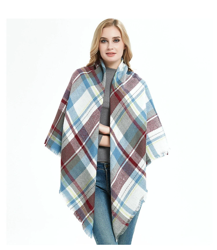 Fall Winter Fashion Scarf Classic Tassel Plaid Scarf Warm Soft Chunky Large Blanket Wrap Shawl Scarves