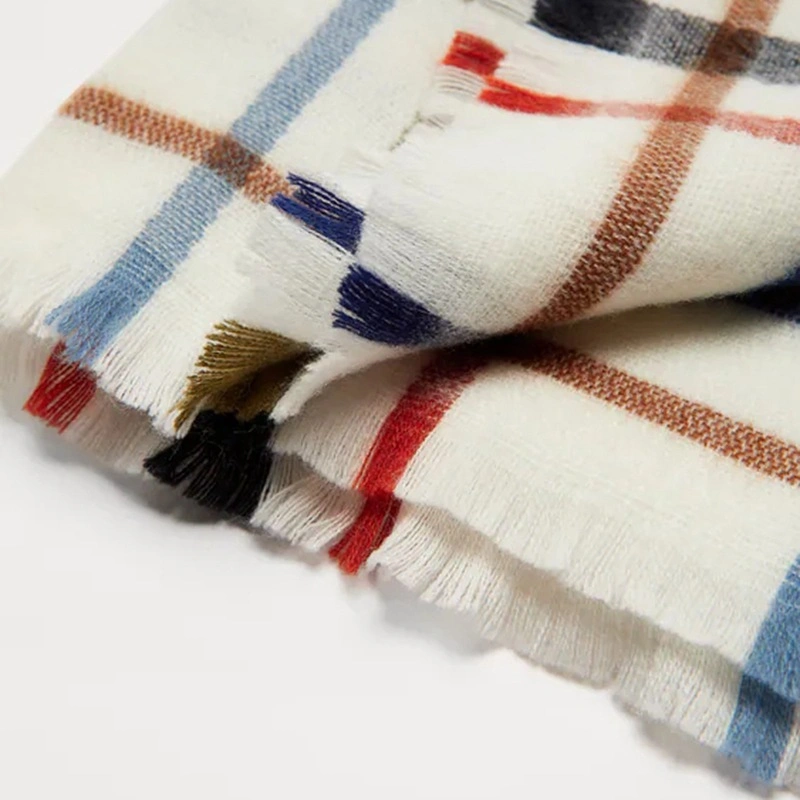 Checked Scarf Cashmere Plaid Scarf Winter Men&prime;s Luxury Scarf