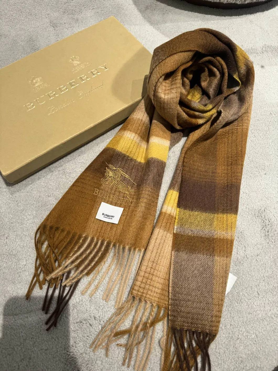 Pure Cashmere Waterwave Classic Plaid Scarf