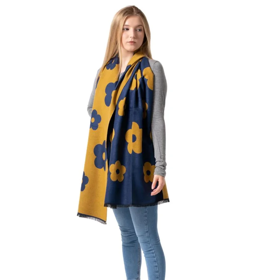 Pure Accessories Terry Flowers Scarf Pashmina Scarves Female Winter Warm Wool Scarf