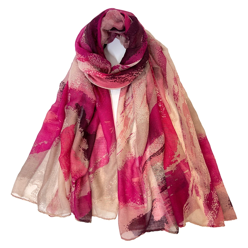 Water Lilies Polyester Voile Scarf