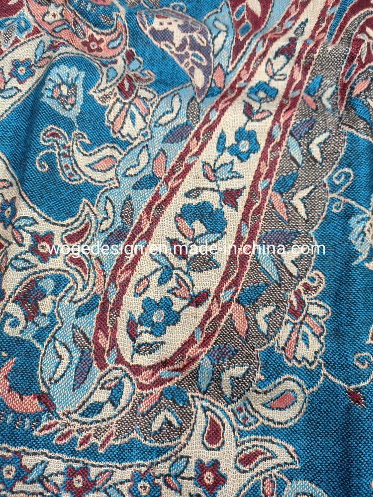 High Quality Hand Made Jacquard 100%Viscose Factory Paisley Floral Pashmina Poncho