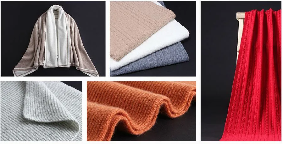 Ladies Fashion Solid Colour Water Soluble Alashan Worsted Cashmere Scarf