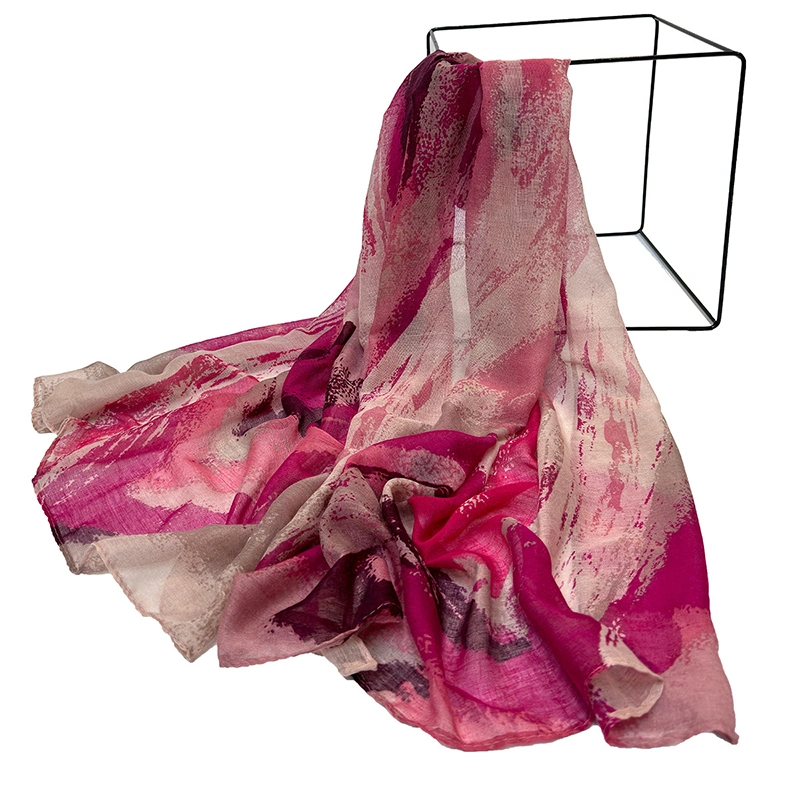 Water Lilies Polyester Voile Scarf