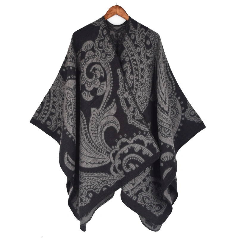 Winter Large Cashew Ladies Scarf Cape Thick Warm Ethnic Women Poncho