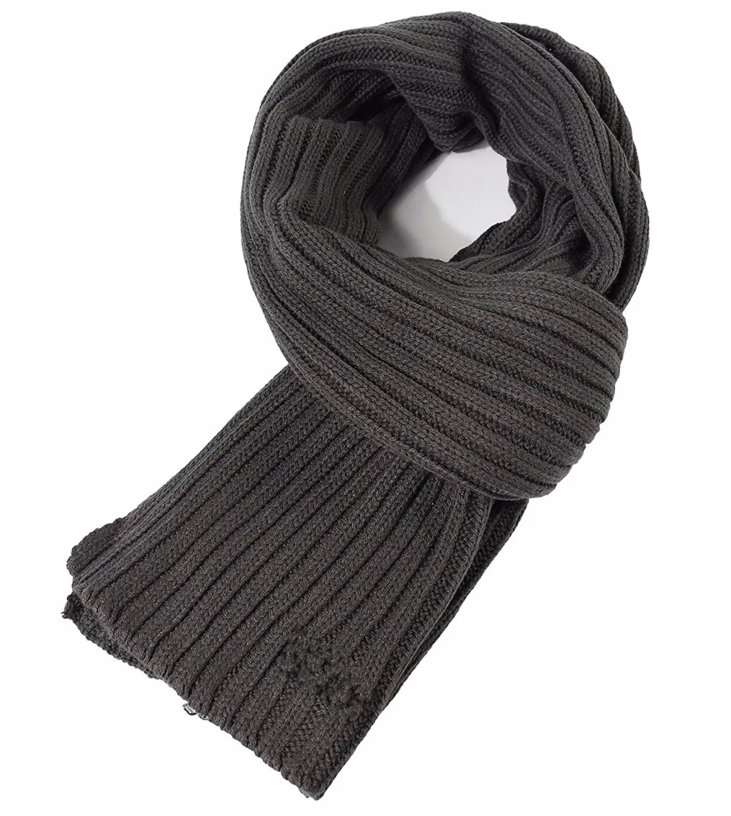 Promotional 100% Acrylic Long Thick Cable Warm Comfortable Knit Wool Scarf Wool Knit Scarf