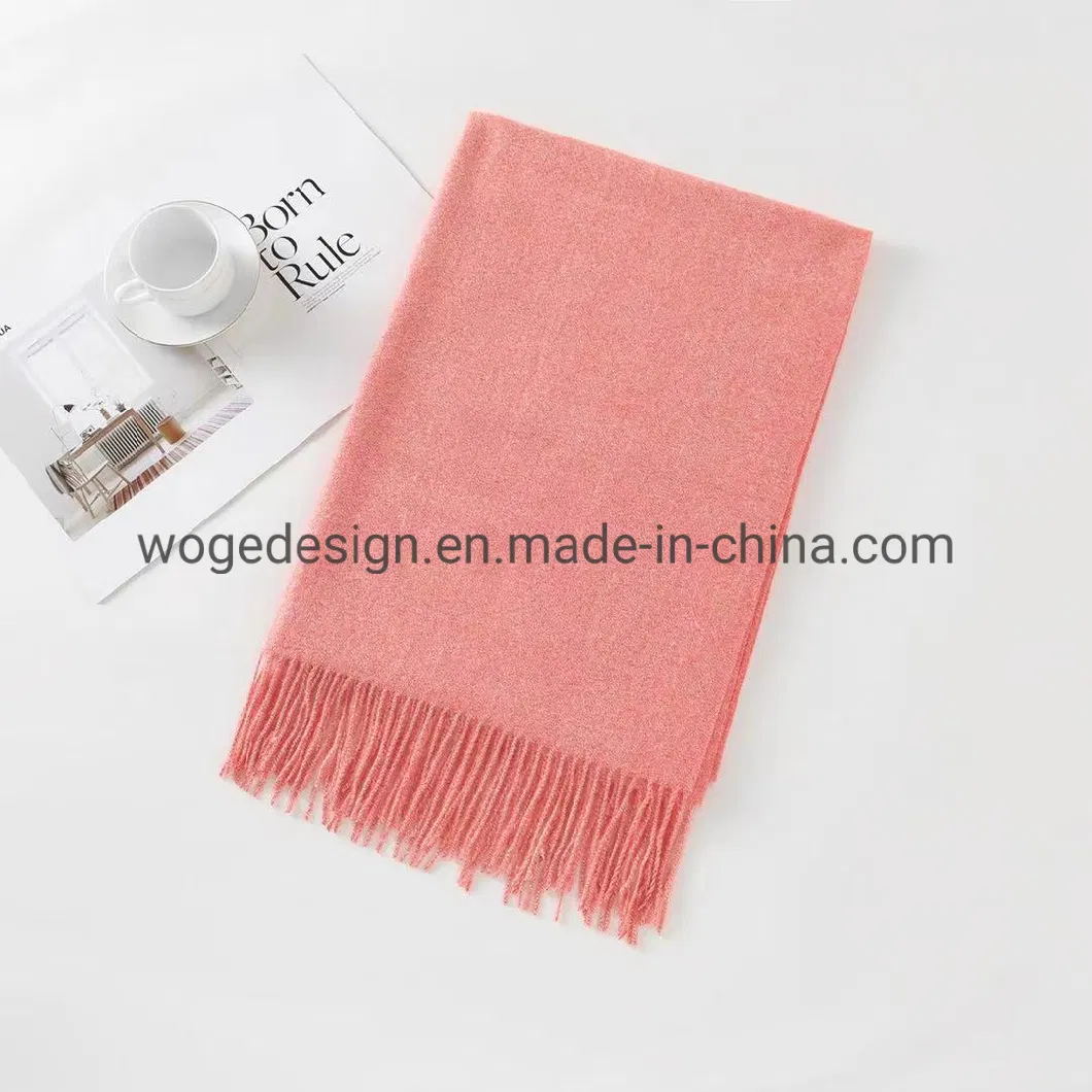 Fashion Winter Women Plain Hijab Shawl Wool Cashmere Unisex Blanket Scarf