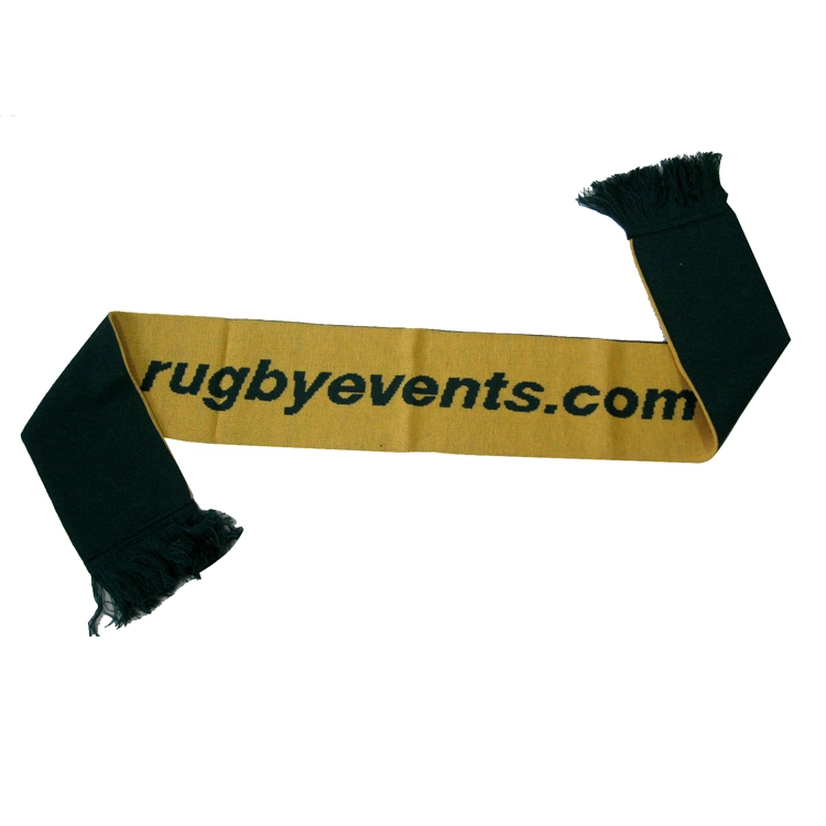 China Low Quantity Request Good Quality 100% Acrylic Double Sides Knitted Jacquard Sports Football Scarf