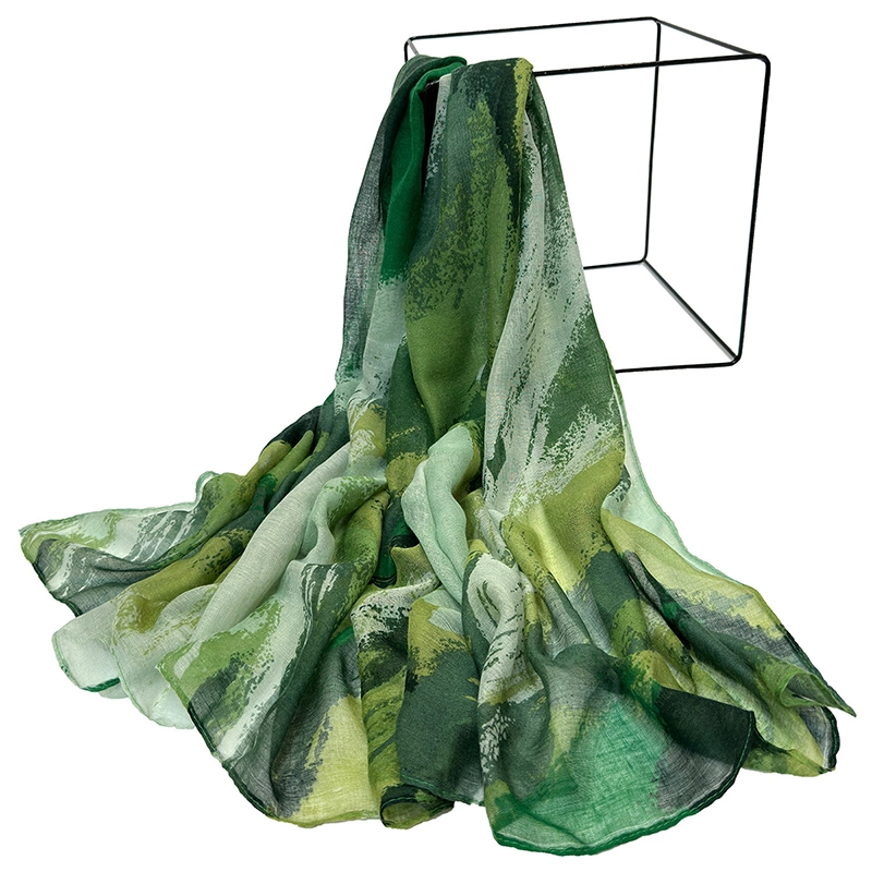 Water Lilies Polyester Voile Scarf