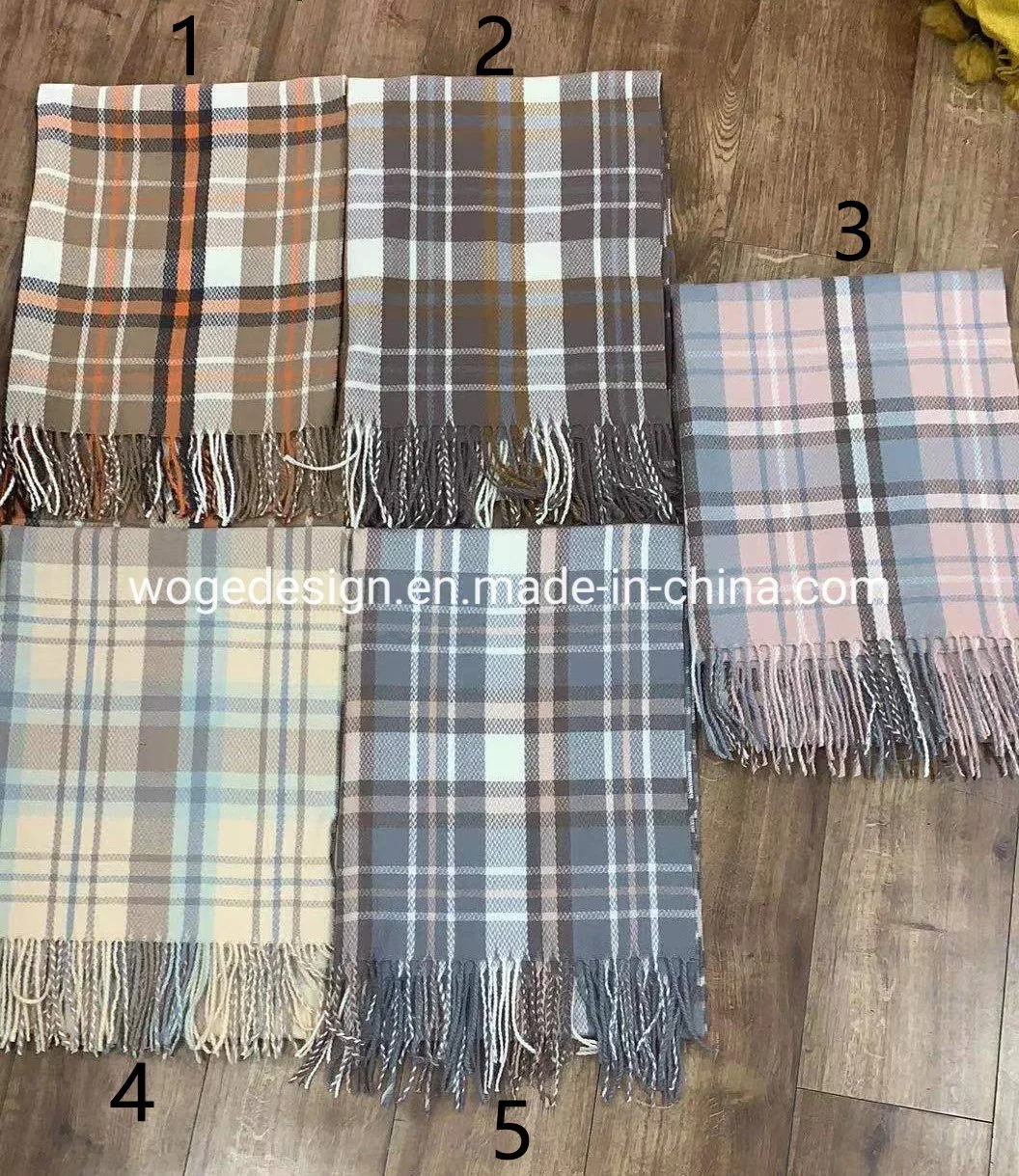 Hot Sold Manufacturer Bulk Buy Factory Ladies Plaid Star Long Wrap