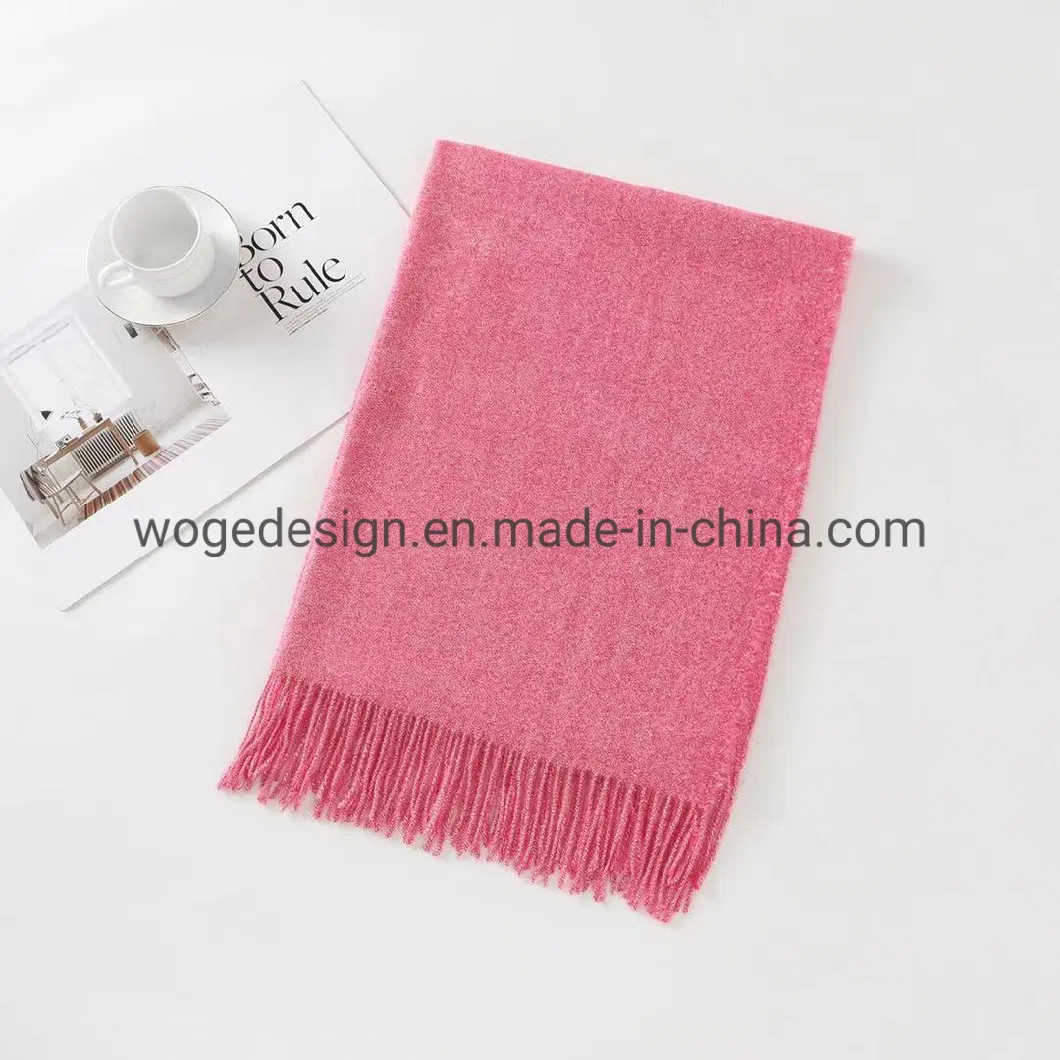 Fashion Winter Women Plain Hijab Shawl Wool Cashmere Unisex Blanket Scarf