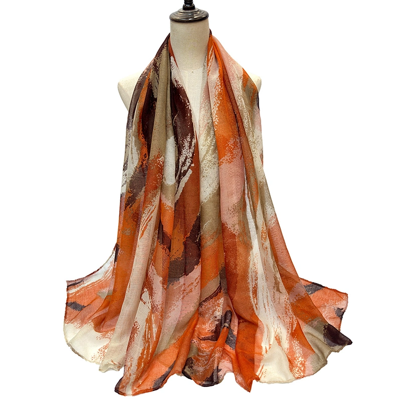 Water Lilies Polyester Voile Scarf