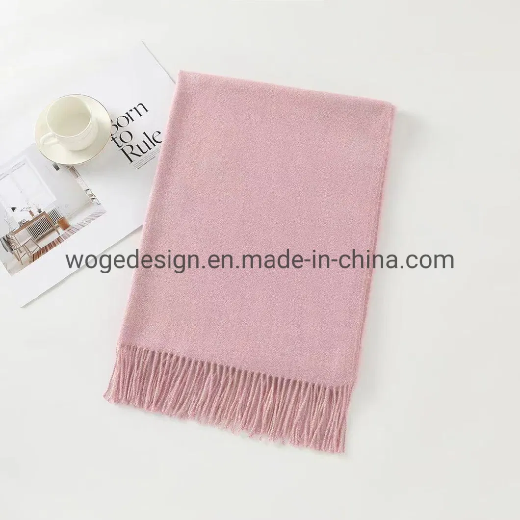 Fashion Winter Women Plain Hijab Shawl Wool Cashmere Unisex Blanket Scarf